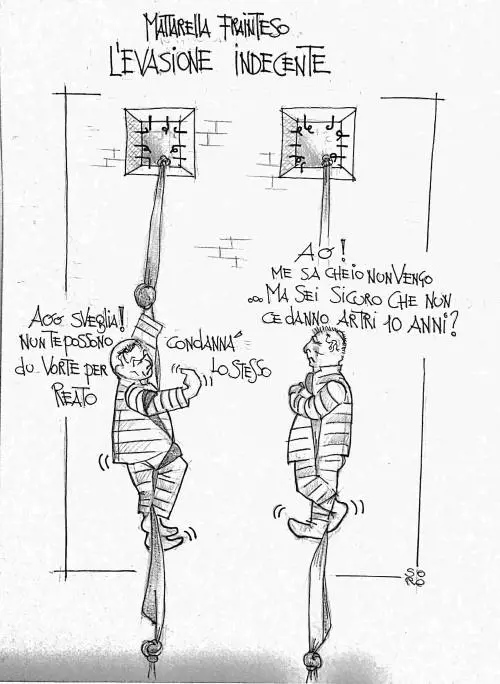 La vignetta del giorno: Mattarella e gli evasori