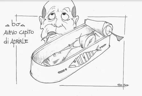 La vignetta del giorno: il Pd apre alle sardine, ma Zingaretti non capisce
