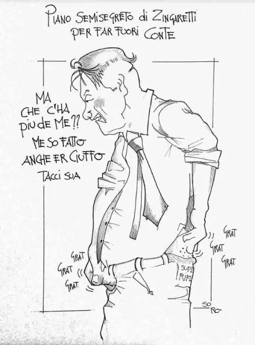 La vignetta del giorno: Zingaretti e il piano per far fuori Conte