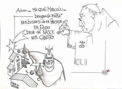 La vignetta del giorno: il Papa vuole un presepe per ogni casa