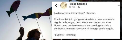 L'odio antifascista della Sardina: "Per loro legge della giungla"