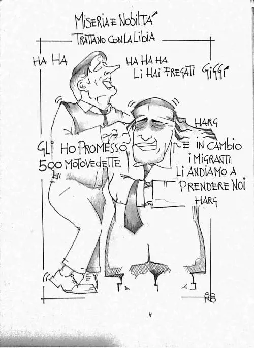 La vignetta del giorno: il governo tratta con la Libia