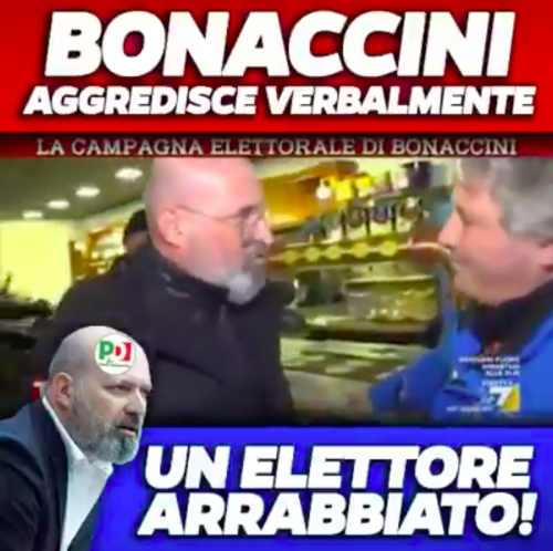 "Io ho gli stivali", "Cosa dici...?". Tutta l'ira di Bonaccini al bar