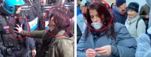 La donna che aveva insultato e umiliato i poliziotti ora è una sardina