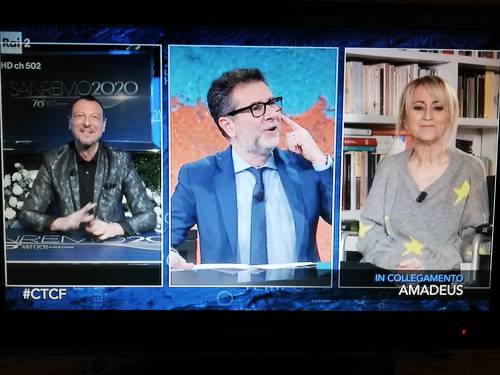 Siparietto Amadeus-Fiorello da Fazio: "Chi vince? Un cantante di sinistra….tutti tranne Rita Pavone"