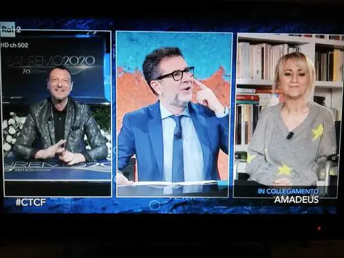 Siparietto Amadeus-Fiorello da Fazio: "Chi vince? Un cantante di sinistra….tutti tranne Rita Pavone"