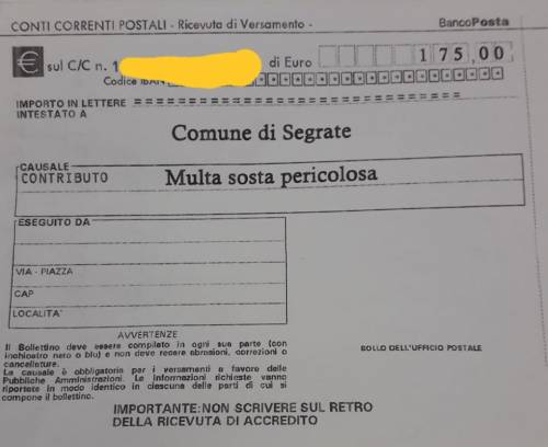 "Multa per sosta pericolosa", ma è una trufffa