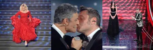 Sanremo, Fiorello bacia Ferro. E Bugo se ne va a metà esibizione