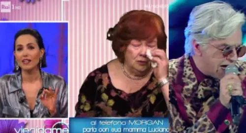 Vieni da me, Morgan fa pace con la madre e lei finisce in lacrime