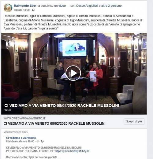 Insulti su Facebook: Rachele Mussolini denuncia ex br Etro