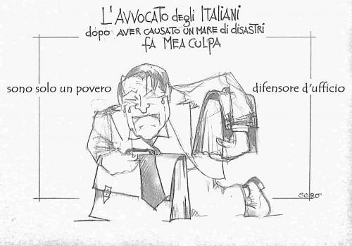 La vignetta del giorno: da Avvocato degli Italiani...a difensore d' ufficio