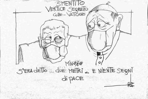 La vignetta del giorno: smentito vertice segreto Colle -Vaticano