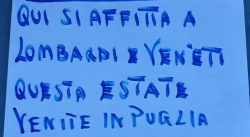 "Si affitta a lombardi e veneti", l'invito anti-Coronavirus della Puglia