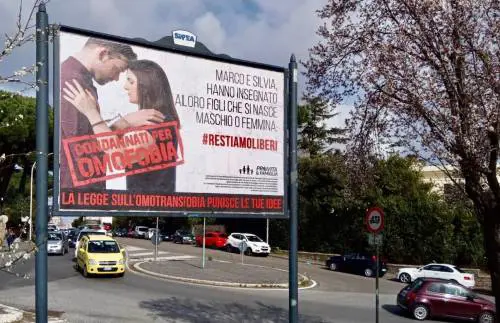 Omofobia, i manifesti anti-gender: "Legge condanna le tue idee"