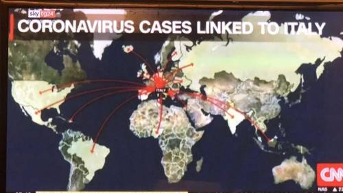 La mappa choc della Cnn: "Italia focolaio del coronavirus"