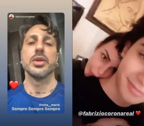 Nina Moric e Fabrizio Corona, messaggi d'affetto sui social: "Sei il nostro eroe"