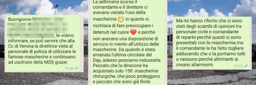 I messaggi ai poliziotti: "Non usate mascherine, spaventano i detenuti"