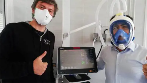 Valvole e maschere 3D donate ai reparti in ginocchio