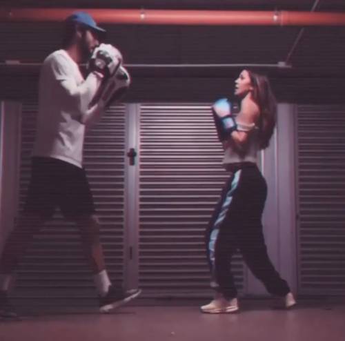 Belen Rodriguez e Stefano De Martino, boxe insieme