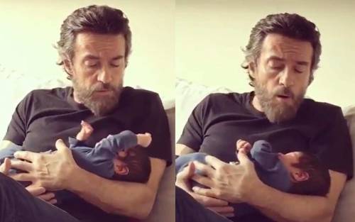 Alessio Boni canta "Imagine" al figlio neonato sui social, il toccante video