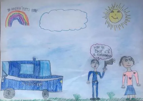 Milano, i disegni dei figli di poliziotti che combattono il coronavirus