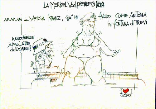 La vignetta del giorno - La Merkel vuol prendersi Roma