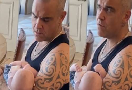 Robbie Williams padre affettuoso in quarantena: la popstar presenta al web Beau