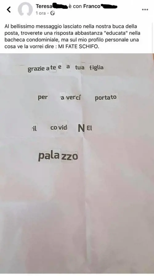 "Portano il Covid nel palazzo": la protesta dei condomini nei confronti di medici e infermieri
