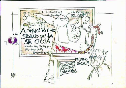 La vignetta del giorno: Burioni e la "sarciccia" antivirus