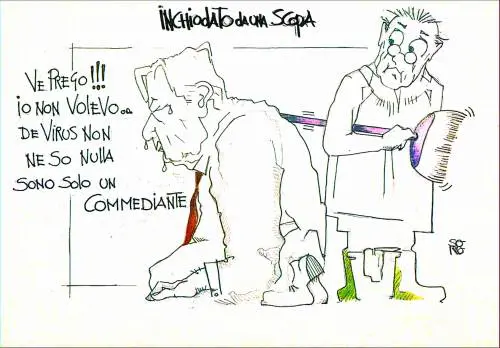 Ecco le paure di Burioni: "fregato" da una scopa. La vignetta del giorno