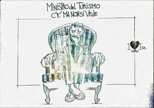 La vignetta del giorno: il ministro del turismo c'è ma non si vede