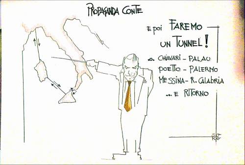 La vignetta del giorno: ​la propaganda di Conte