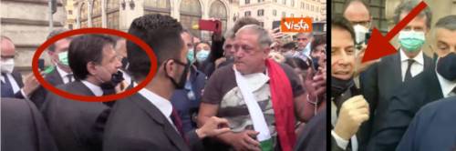 Tra la folla e senza mascherina. Così pure Conte viola le regole