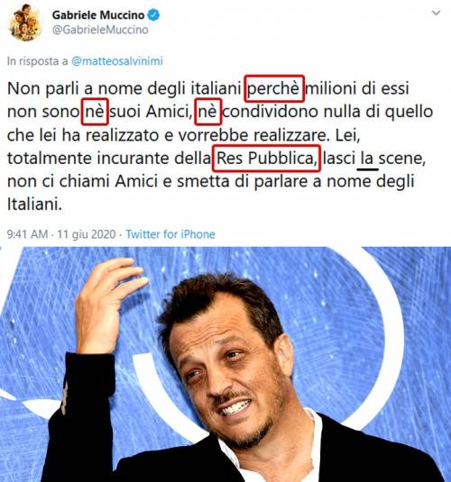 Muccino attacca Salvini. Ma il leghista lo zittisce: "Quanti errori in italiano"