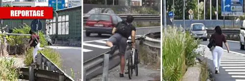 Quelle strisce pedonali isolate: "Per attraversare si scavalca il guardrail"