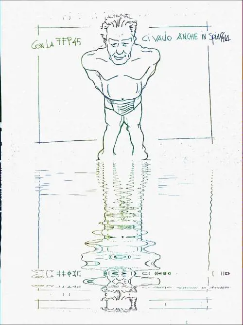 La vignetta del giorno: Mister Mascherina Arcuri... se la mette anche al mare