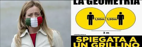 I grillini bocciati in geometria: così Meloni gli dà "ripetizioni"