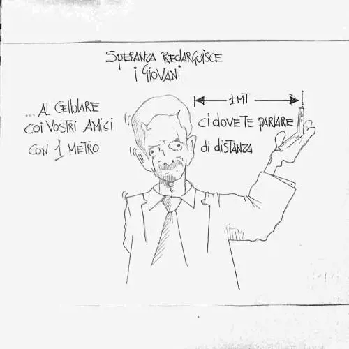 La vignetta del giorno: Speranza insegna ai giovani le distanze di sicurezza