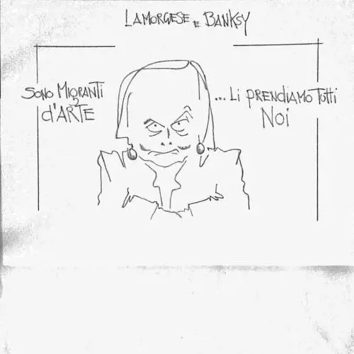 La vignetta del giorno: Lamorgese, Banksy e i migranti d'arte
