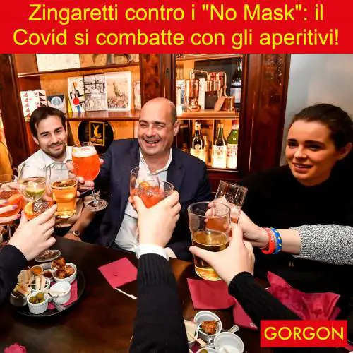 Ecco la satira del giorno. Zingaretti contro i "No Mask"