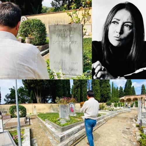 Salvini sulla tomba di Oriana Fallaci