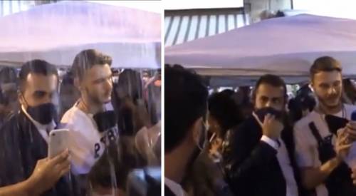 Gavettone per Luigi Di Maio a San Giorgio a Cremano 