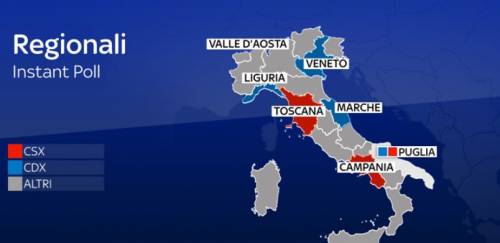 Ecco la nuova "mappa" d'Italia: il centrodestra governa in 15 Regioni