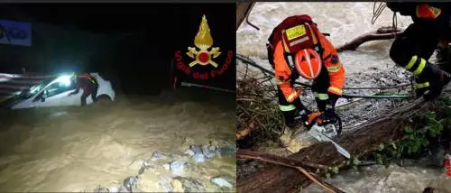 Maltempo, morto vigile del fuoco: un disperso in Piemonte. Esonda il Roya a Ventimiglia