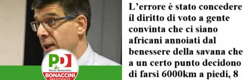 Sei contrario all'immigrazione? Il piddino: "Errore dare il diritto di voto"