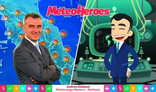 Andrea Giuliacci diventa un supereroe in un podcast per bambini