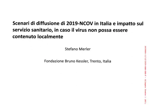 Ecco lo studio di Merler sull'arrivo del coronavirus in Italia
