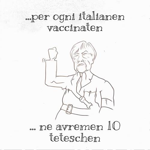 La vignetta del giorno: la Merkel spiega il perché del così basso  numero di dosi vaccino per l Italia