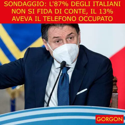 Ecco la satira del giorno. Il sondaggio sfiducia Conte