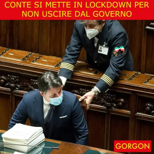 Ecco la satira del giorno. Anche Conte in lockdown